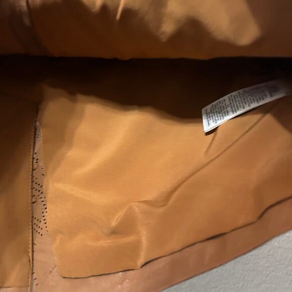 NEW Lauren Ralph Lauren Black Label Tooled Leather Pencil Skirt Sz 10 Brown Luxe - Picture 11 of 13